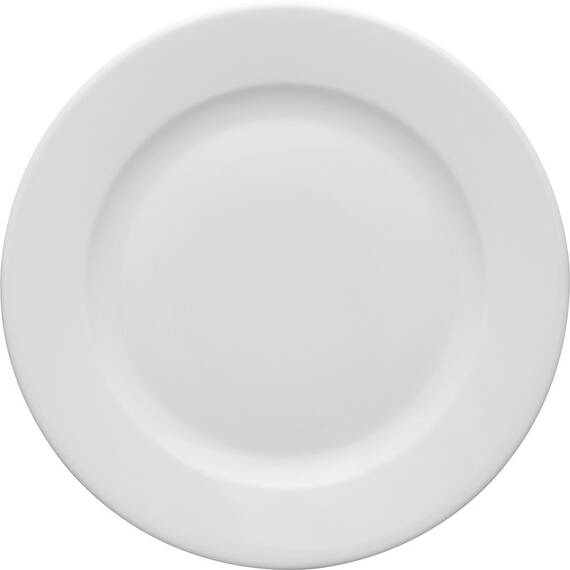 6 kleine Speiseteller von Lubiana, Porzellan, weiß, Serie Kaszub/Hel, Ø 245 mm