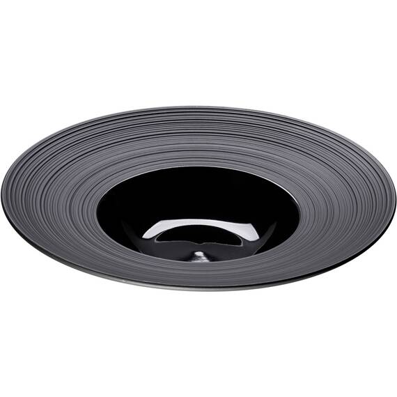 Stalgast schwarzer Porzellan Suppenteller aus der Serie Gourmet Kontrast Ø 265 mm