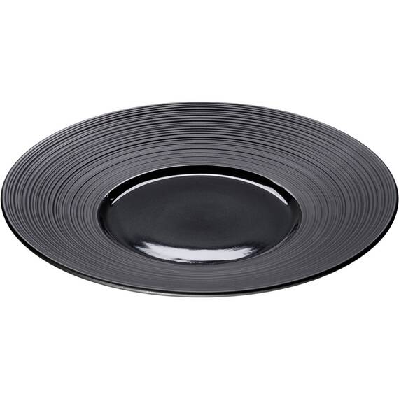 Stalgast schwarzer Porzellan Menüteller aus der Serie Gourmet Kontrast Ø 255 mm