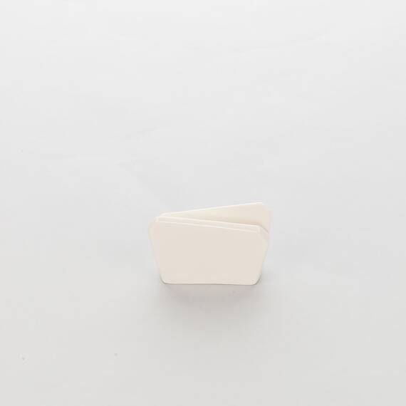 6 Serviettenhalter/Menükartenhalter, cremeweißes Hotelporzellan, Serie Liguria A, Stalgast, L. 105 mm