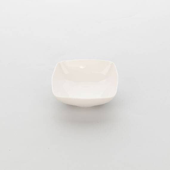 6 tiefe Coup-Teller, eckig, cremeweißes Hotelporzellan, Serie Liguria A, Stalgast, 170 x 170 mm