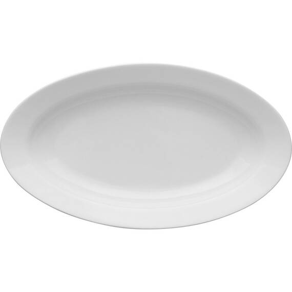 6 ovale Servierplatte von Lubiana, Porzellan, weiß, Serie Kaszub/Hel, 240x140 mm