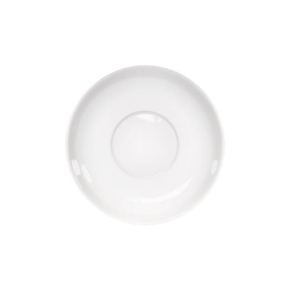 Stalgast 12 Suppen-Untertassen, klein, reinweißes Hotelporzellan, Serie Isabell, Ø 140 mm