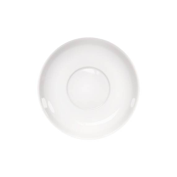 Stalgast 12 Suppen-Untertassen, groß, reinweißes Hotelporzellan, Serie Isabell, Ø 140 mm