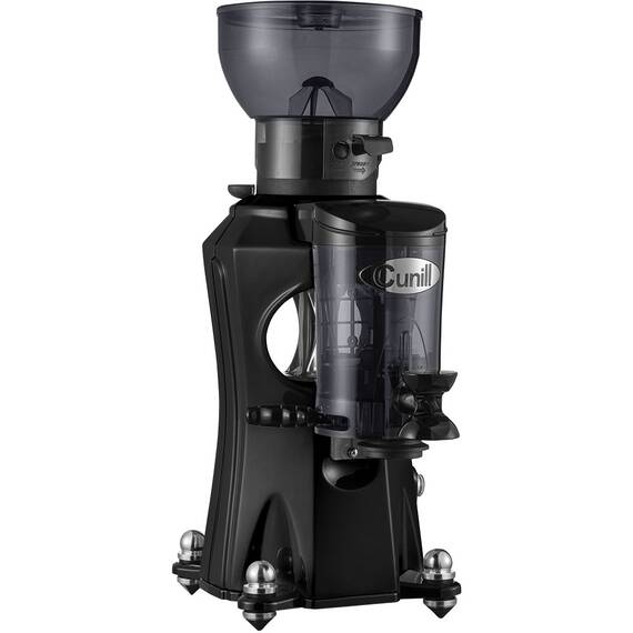 Besonders leise Cold Grind Kaffeemühle ICONIC von Cunill mit Mahlgutbehälter und manueller Steuerung