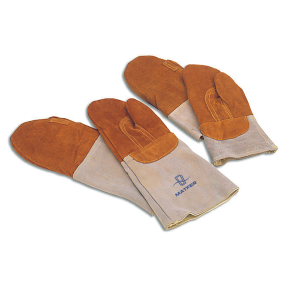 Ofenhandschuhe aus Leder, Fäustlinge