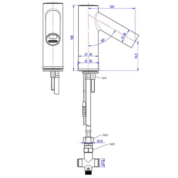 Monolith Premium Sensor-Mischbatterie, 230 V Anschluss