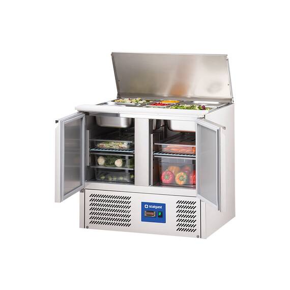 Stalgast Edelstahl Vorbereitungstisch, 2-türig, 10x GN 1/4, Serie Starline