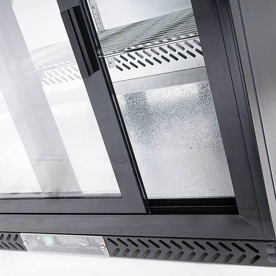 Stalgast, schwarzer Bar-Kühlschrank GT53UB mit 2 Glasschiebetüren, 202 Liter, Bild 2