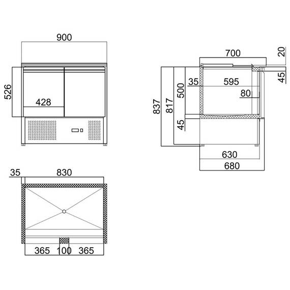 Vaiotec Easyline Saladette 700 / 2-fach mit Klappdeckel, Bild 12