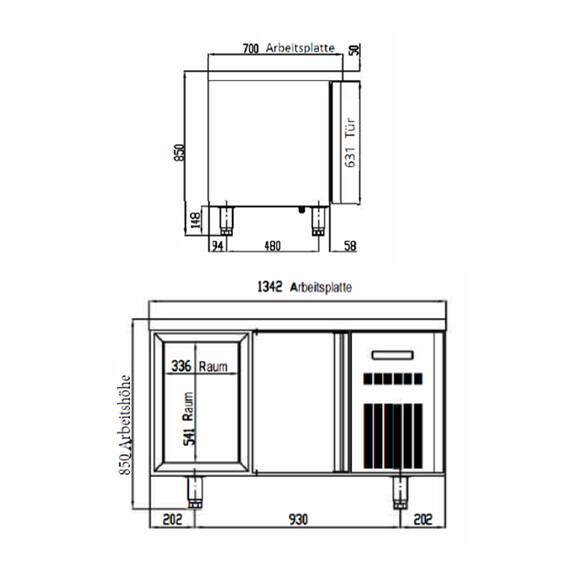 Vaiotec Topline Kühltisch 700 / 2-fach GN1/1 mit 4 Schubladen, Bild 5