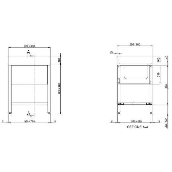 Vaiotec Topline Spültisch 600 / 1 Becken B:800, Bild 2