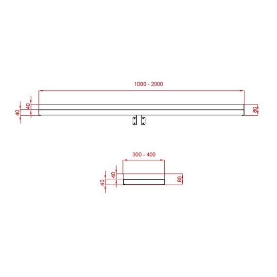 Vaiotec Topline Wandbord 300 inkl. Konsolen zur Wandbefestigung B1400, Bild 2