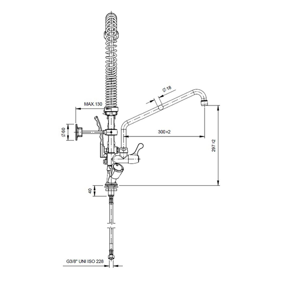 Vaiotec Topline Geschirrwaschbrause mit 2 Mischventilen - Einloch / Niedrigbauweise, Bild 3