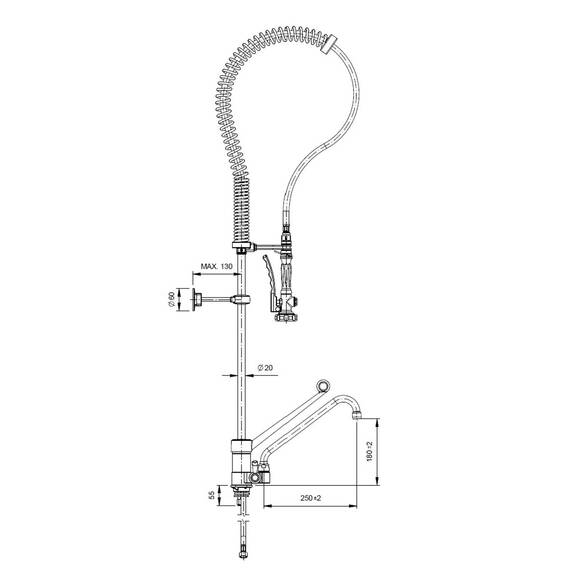 Vaiotec Topline Geschirrwaschbrause mit Einhebelmischer - Einloch, Bild 3