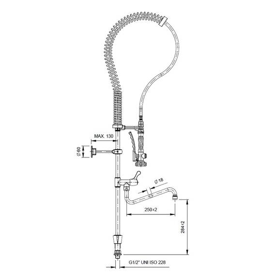Vaiotec Topline Geschirrwaschbrause mit Schwenkauslauf & 2 Mischventilen - Zweiloch, Bild 3