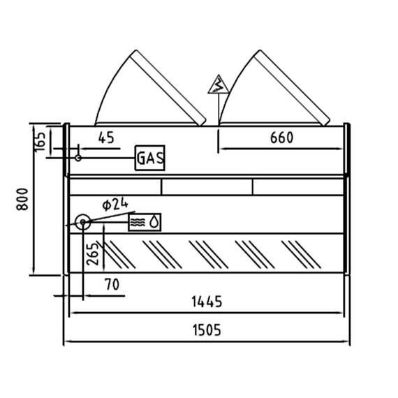 Vaiotec Topline Kühltheke 150 - gebogenes Frontglas "weiß", Bild 5