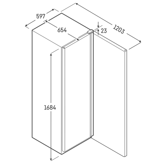 Liebherr MRFvd 3501 Kühlschrank mit Umluftkühlung und LED Deckenbeleuchtung, Türart : Volltür, Farbe: Grau, Modell: MRFvd 3501, Bild 6