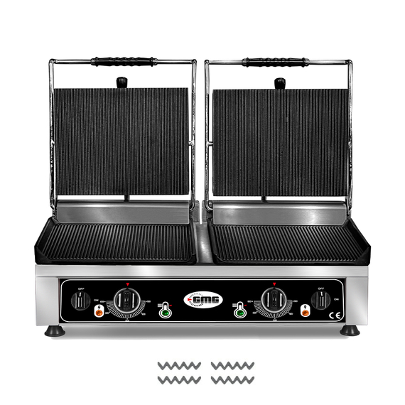 GMG Doppel-Kontaktgrill KG2735DE, gerillt, Variante: KG2735DE