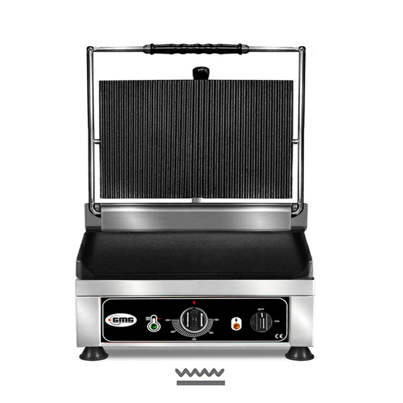 GMG Kontaktgrill KG2745G, oben gerillt, unten glatt, Grillfläche: Oben gerillt, unten glatt