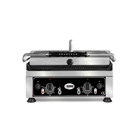 GMG Kontaktgrill KG2745GDT, oben gerillt, unten glatt, Grillfläche: Oben gerillt, unten glatt + getrennt regelbare Grillflächen, Bild 2