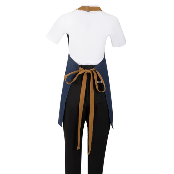 Southside Kurze Schürze in Denim Blau mit Seilband in Hellbraun, Bild 4