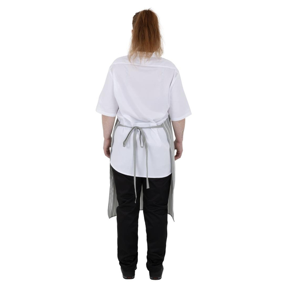 Whites Latzschürze Grau Weiß Metzgerstreifen