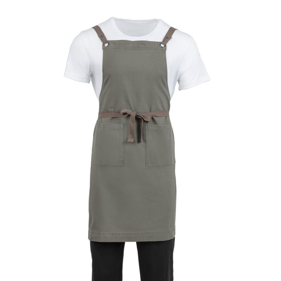 Southside Baumwoll-Canvas Latzschürze Khaki