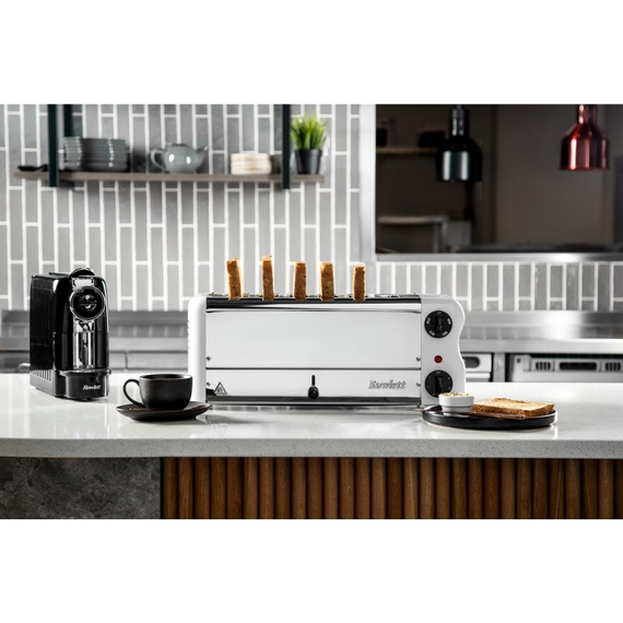 Toaster Weiß 6 Schlitze mit 2 zusätzlichen Elementen und Sandwichkäfig, Bild 6