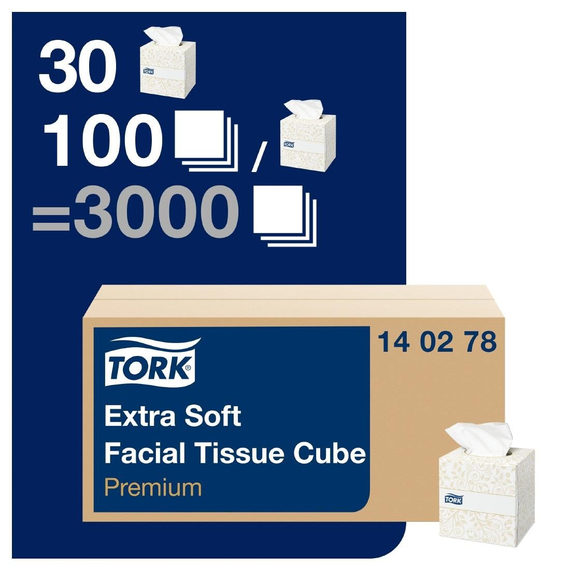 Tork Premium Extra Soft Kosmetiktücher Box 2lagig (30x100) (30 Stück), Bild 2