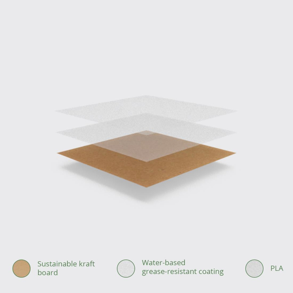 Vegware Kombostierbare Wrap-Boxen braun mit PLA-Sichtfenster (500 Stück), Bild 4