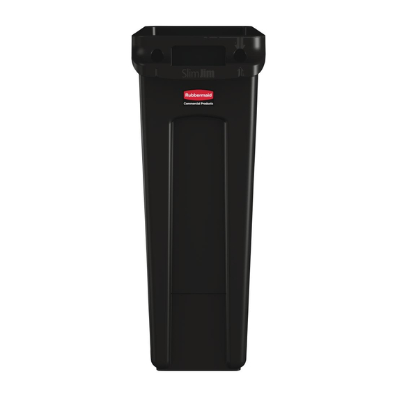 Rubbermaid Slim Jim Abfalleimer mit Entlüftungsschlitzen schwarz 87L, Bild 2