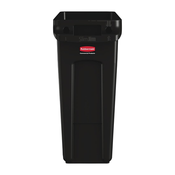 Rubbermaid Slim Jim Abfalleimer mit Entlüftungsschlitzen schwarz 60L, Bild 2