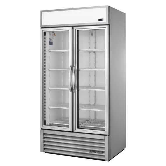 True 991L Kühlschrank mit 2 Glastüren, Aluminium, GDM-35HC-TSL01