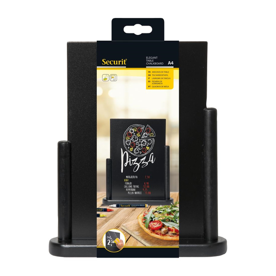 Securit Elegante große Tischkreidetafel Holz mit schwarzer Lackierung, Bild 6