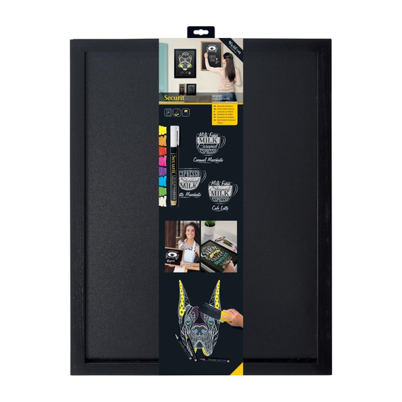 Securit Woody Kreidetafel 40x60, inklusive weißem Kreidemarker und Montageset, Bild 3