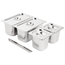 Vogue Edelstahl Gastronorm Behälter Set 2x 1/3 2x 1/6 Mit Deckeln, Bild 6