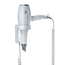 Aliseo Hotel Haartrockner Polarfox 1875 mit Ring-Wandhalterung & zusätzlichem Kabel und Stecker, Ausführung: mit EU-Stecker, Wandhalterung: Mit Ring-Wandhalterung & zusätzlichem Kabel und Stecker